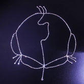 Chaîne de tête de mariée à plusieurs niveaux ornée de strass scintillants - Argent