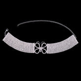 Sparkly Butterfly Motif Crystal Embellished Choker NeckLace - Silver