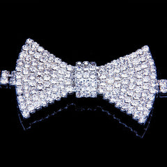Sparkly Crystal Embellished Bow Detail Choker NeckLace - Silver