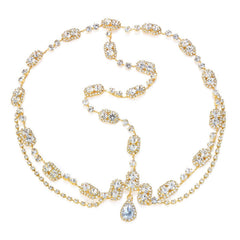Sparkly Teardrop Pendant Crystal Embellished Layered Bridal Head Chain - Gold