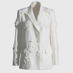 Blazer BLANC à Fleurs