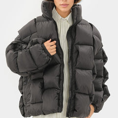 Schwarze Pufferjacke