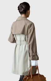 Zweireihiger Trenchcoat mit passendem Gürtel – Khaki