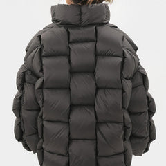 Schwarze Pufferjacke