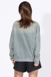 Jeansjacke mit unregelmäßigem Verschluss - Blau