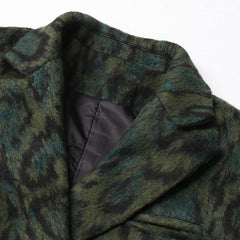 Blazer croisé à col revers en fausse fourrure imprimé léopard vintage