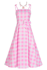 Robe à carreaux rose du film Barbie Margot