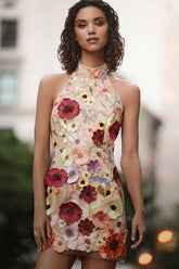 Hariet Kleid mit 3D-Blumenstickerei