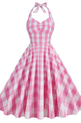 Robe à carreaux rose du film Barbie Margot