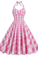 Robe à carreaux rose du film Barbie Margot
