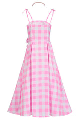 Robe à carreaux rose du film Barbie Margot