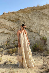 Neckholder-Maxikleid mit 3D-Blumen-Patchwork