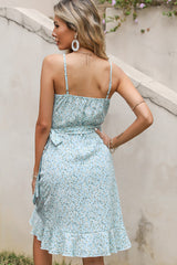 Kurzes Wickelkleid mit Blumenmuster