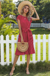 Elegantes Polka Dot Boho Kleid
