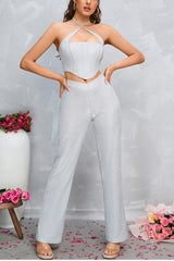 Crop Metallic Cami Top + Pants Set