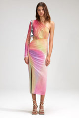 One-Shoulder-Kleid mit Strassverzierung