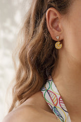 Boucles d'oreilles pendantes en forme de tranche de citron
