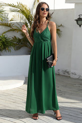 Robe longue dos nu sans manches à lacets