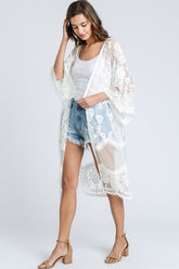 Kimono-Überzug aus ausgehöhlter Spitze