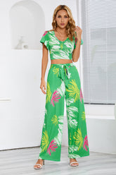 Ensemble combinaison ample à jambes larges style bohème