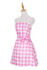 Robe à carreaux rose du film Barbie Margot