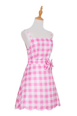 Robe à carreaux rose du film Barbie Margot