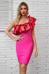Finley Ruffle One Shoulder Bandage Dress