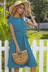 Elegantes Polka Dot Boho Kleid