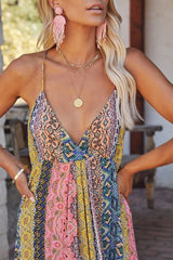 Printed Bohemian Slip Maxi Dress