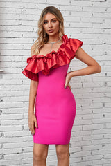 Finley Ruffle One Shoulder Bandage Dress