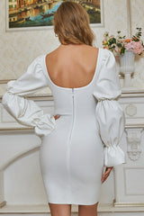 Korsett-Minikleid mit Puffärmeln