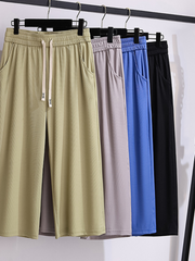 pantalon droit taille haute d'été grande taille