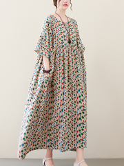 Robe d'été décontractée à imprimé floral pour femme