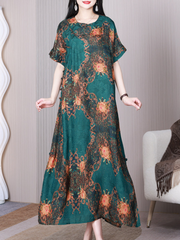 Robe trapèze à manches courtes et col rond Beautiful Life