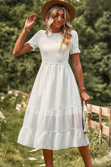 Swiss Dot Ruffle Hem Dress