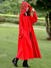 Rose bestickt mit Hut Cape Mantel