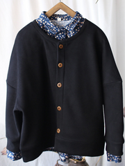 Manteau épais et ample à col rond pour femme, élégant, hiver