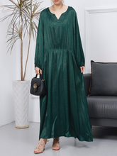 Robe trapèze longue à col en V et ample pour femme