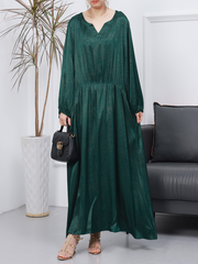 Robe trapèze longue à col en V et ample pour femme