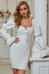 Korsett-Minikleid mit Puffärmeln