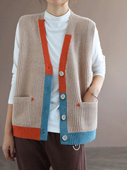 Gilet en tricot à col en V Blue Moon
