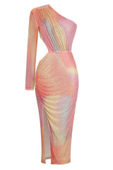 One-Shoulder-Kleid mit Strassverzierung