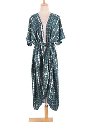 Tie-Dye-Print Verschiedene Farben Rayon Langes Kleid Kimono Duster Robe