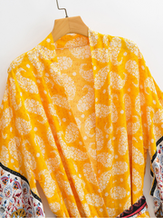 Robe longue kimono, robe de chambre, kimono imprimé, kimono bohème, vêtements de détente