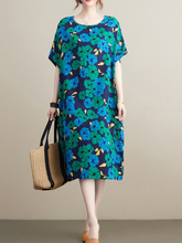 Summer Spirng Midi Dress with Short Sleeves