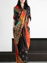 Robe longue ample en dentelle fine et légère de luxe à la mode de style ethnique