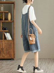 Salopette courte taille haute en denim All You Need