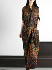 Robe longue ample en dentelle fine et légère de luxe à la mode de style ethnique