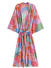 Robe cardigan kimono élégante à ceinture longue et à la mode