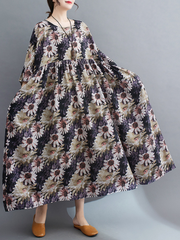 Robe à smocks à col rond de la reine de beauté